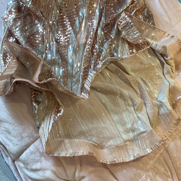 The Perfect Gown- Sequin Gown, HI Low Mermaid Hem, Rose Gold and Silver Sequins - Picture 4 of 8